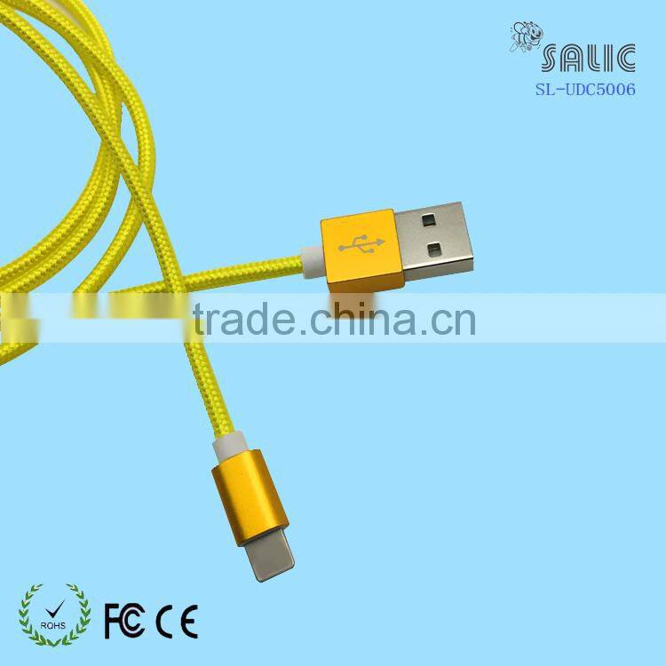 Aluminium alloy braided nylon braided protected cable for micro usb