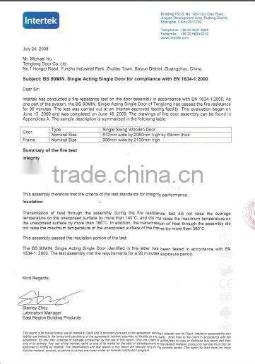 BS certificate fire door