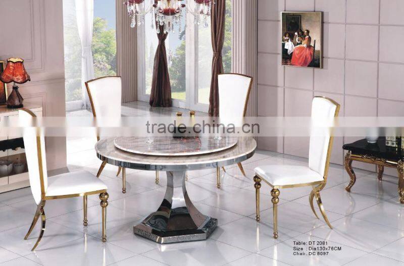 round kitchen table / stainless steel kitchen table / kitchen marble table