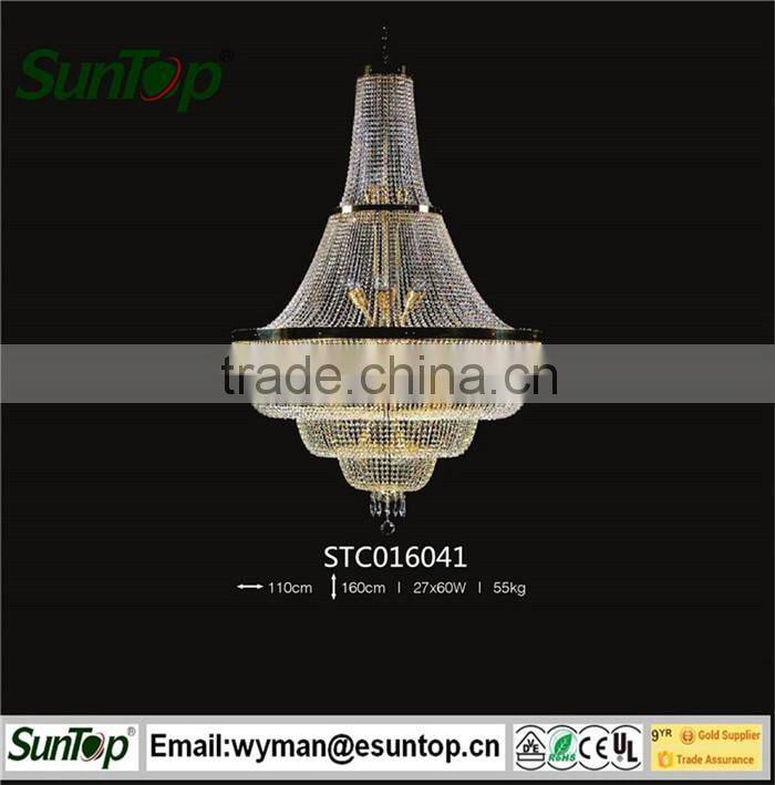 contemporary CE hanging crystals/led bulbs candelabra ceiling lights/europe lighting