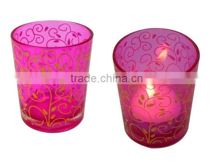 7.3*8.5cm alabaster glass cross candle holder