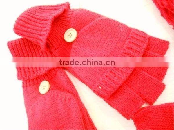 fashion acrylic knitted gloves scarf set