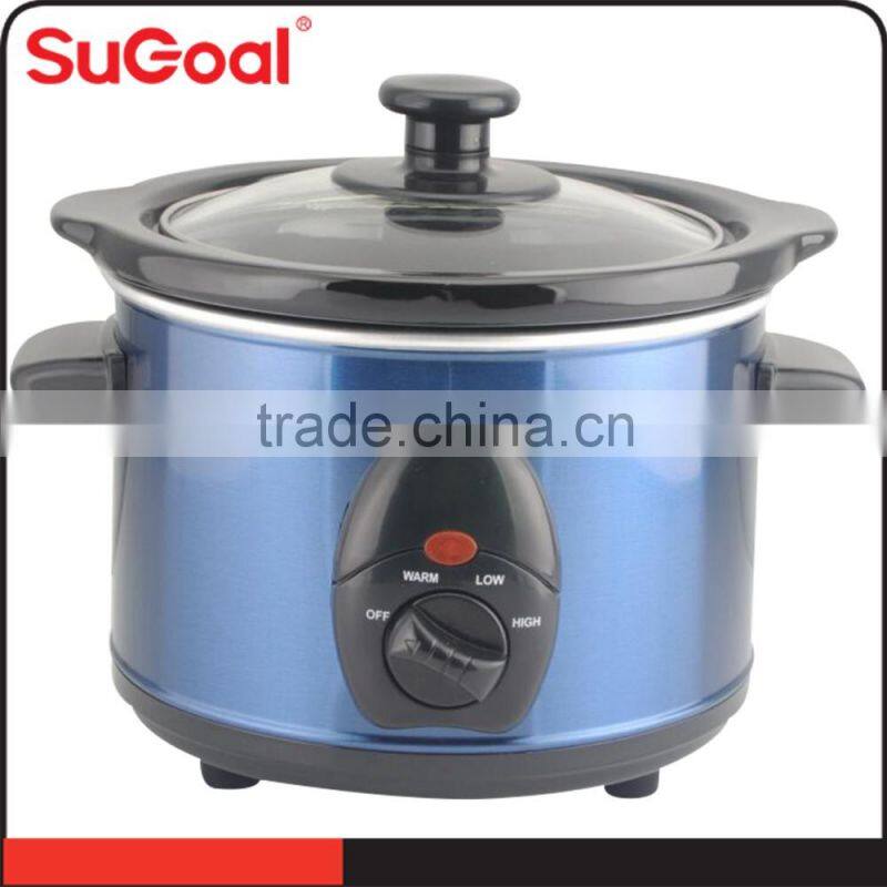 Special Design Blue ceramic inner pot slow cooker