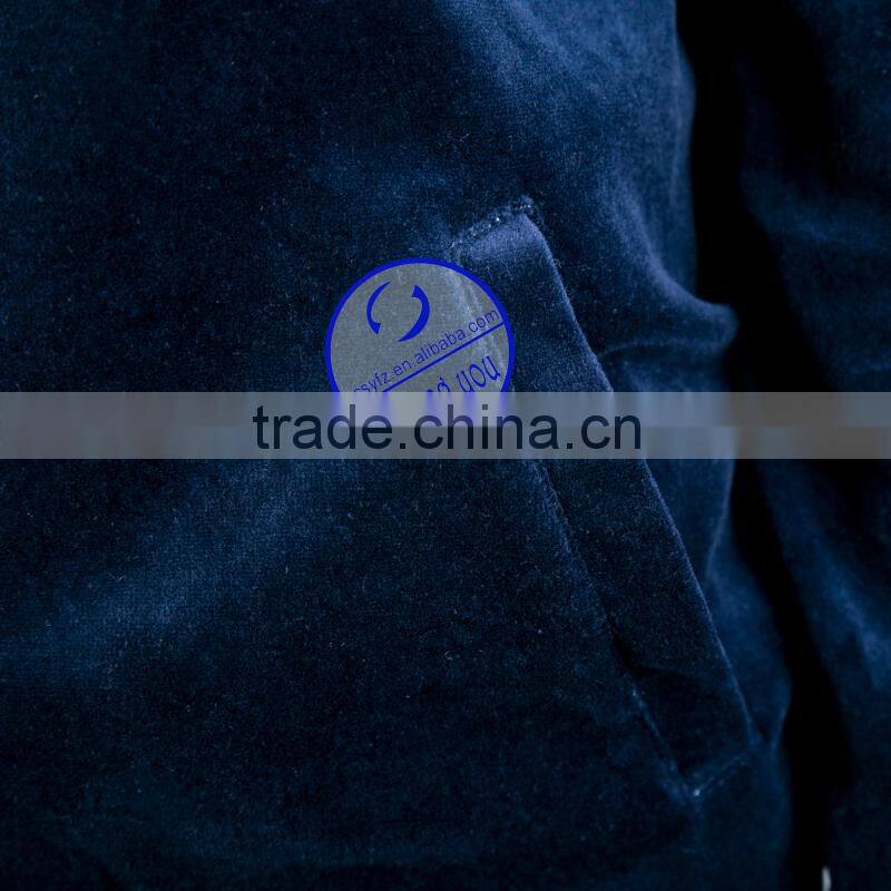 Custom women long sleeve stand collar velour zipper sport wear hoodies sweastshirts wholesale