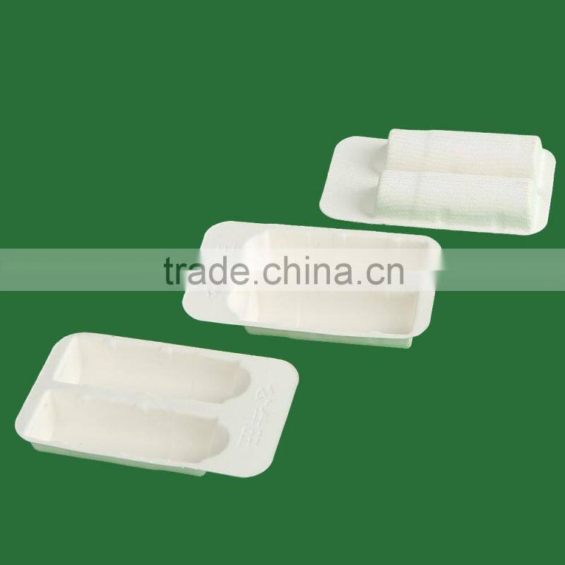 Customized White Sustainable Pulp Moulded Sugar Cane Bagasse Packaging