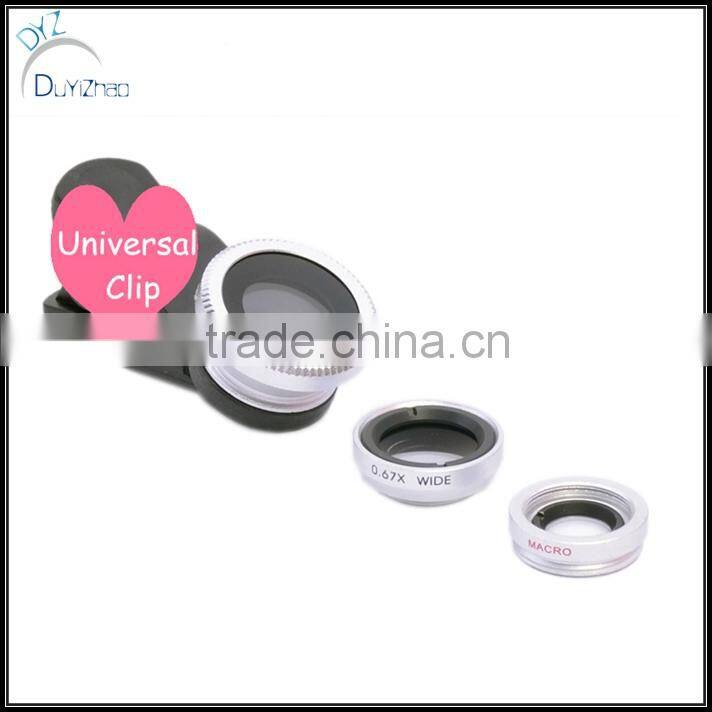 Wholesale Universal Lens Kit, 0.67x wide angle macro fisheye cell phone camera
