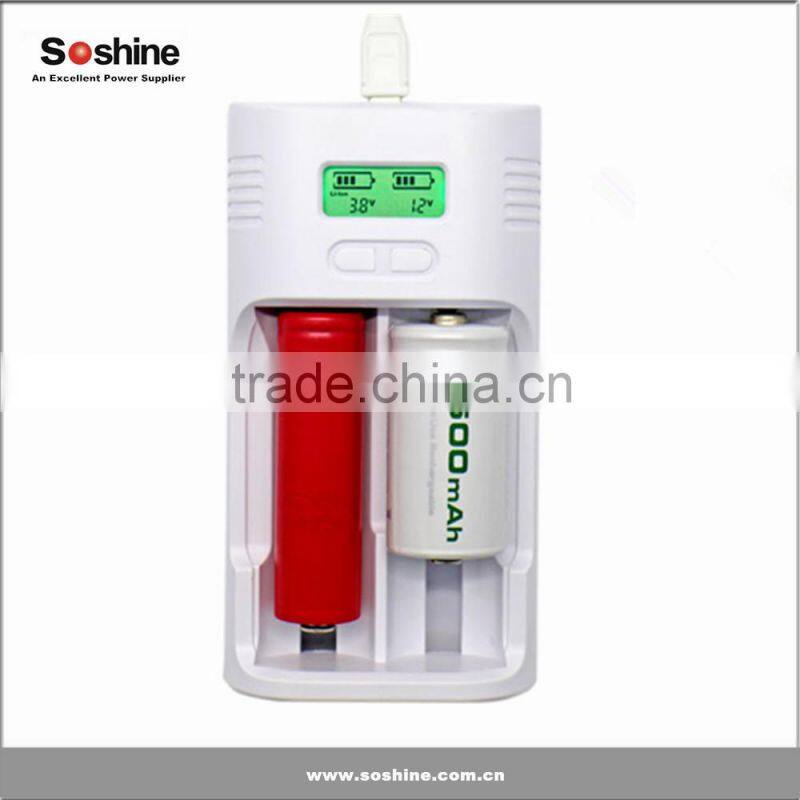 The Chinese manufacturer Soshine T2 usb smart charger for 18350/18490/18650 batteries