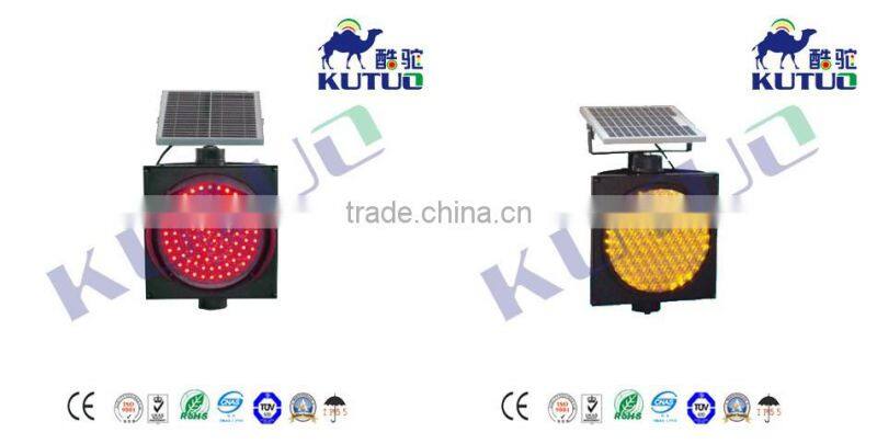 Wholesale 12 volt Yellow ball Red slow solar energy led warning flashing traffic light