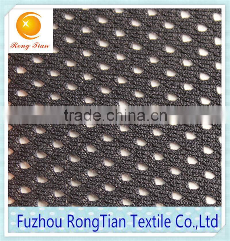 100 polyester thick triangle hole mesh knitting fabric for shoes