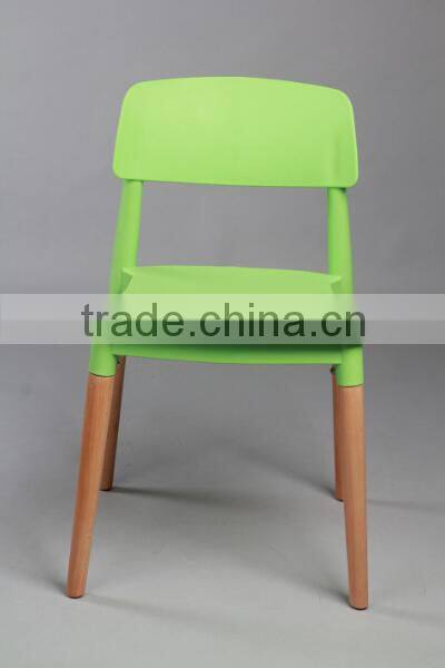 colofurl heavy-duty plastic armless dining chairs with wood frame 1561b