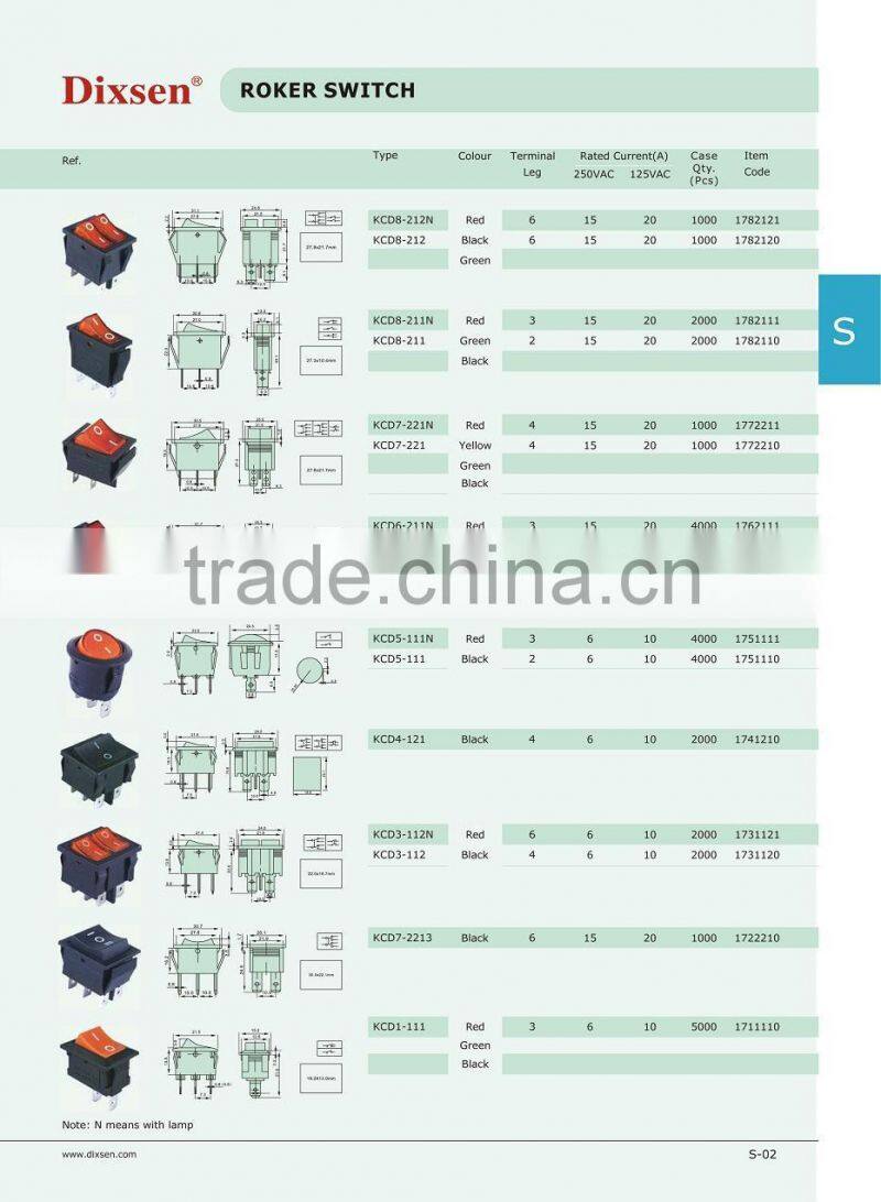 electric switch KCD5-111N,KCD5-111,KCD19-22,KCD17-11,KCD16-2,KCD12-121N,KCD12-121,KCD12-111,KCD11-211N,KCD10-1