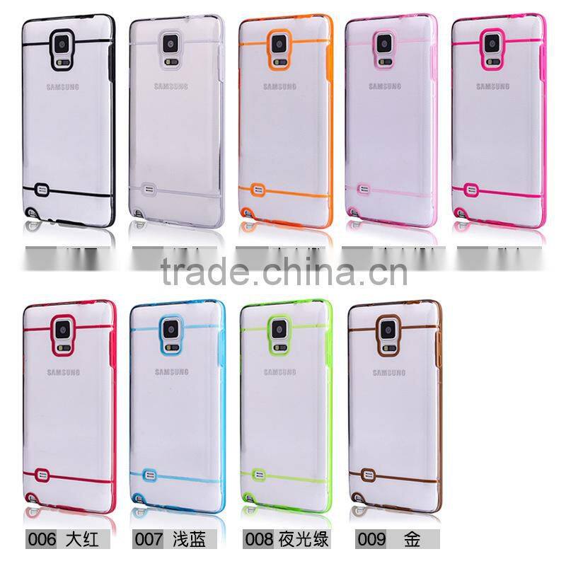 Transparent Slim Case for Samsung Note 4, PC+TPU combo case