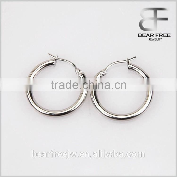 Factory Direct Price High Polished Stainless Steel Hoops Womens Mens Huggie Earrings