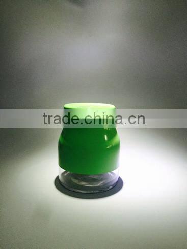 Green Stainless Steel Coated Glass Food Usage Airtight Storage Jar