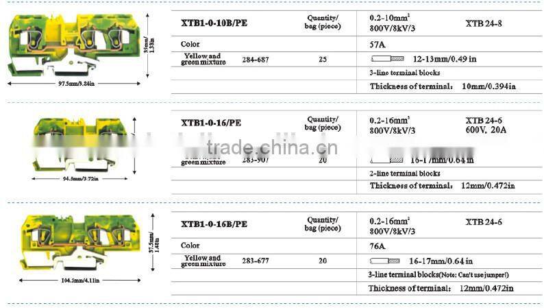Front connection terminal block XTB10-16B