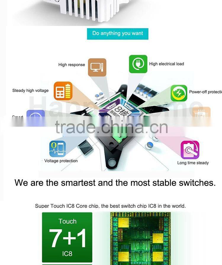 New Wallpad Pink LED Waterproof UK Crystal Glass 110~250V 4 gang 1 way Sensor Touch Screen Light Control Wall Switch