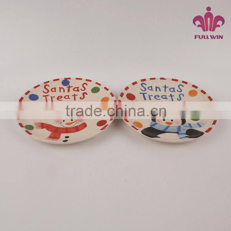 New novelty embossed ceramic plate with penguin design