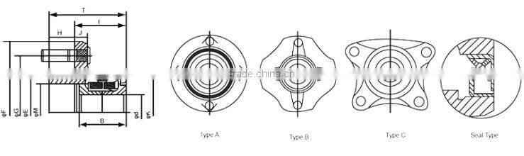 Long life rear bearing DAC42800342 wheel hub bearing
