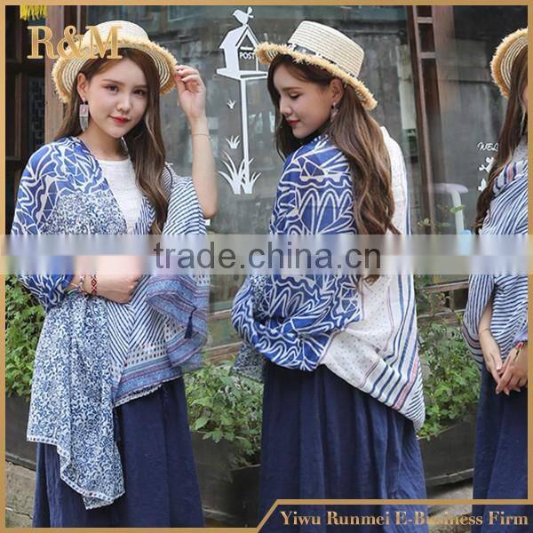 Soft summer uae scarf flower printed infinity shawls