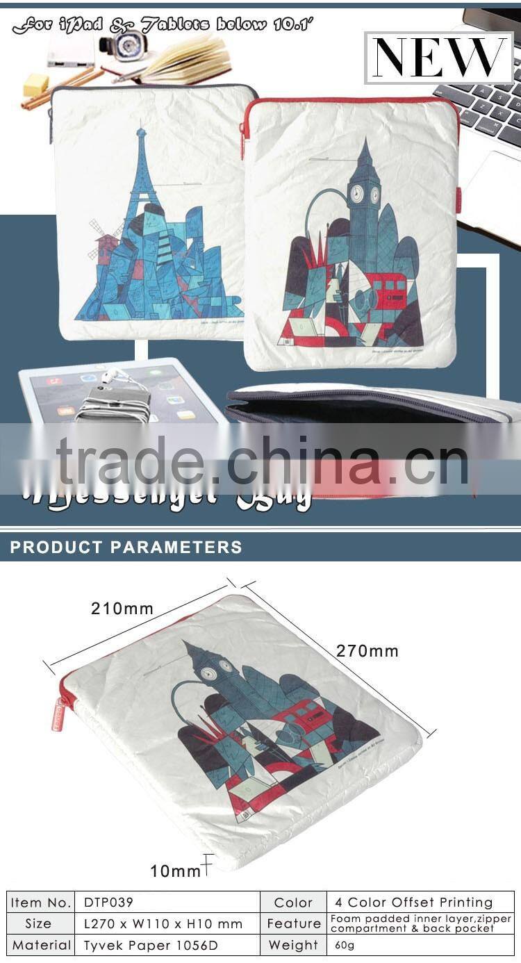 Custom Printing Tyvek Paper Protective Laptop Messenger Bag With Zipper