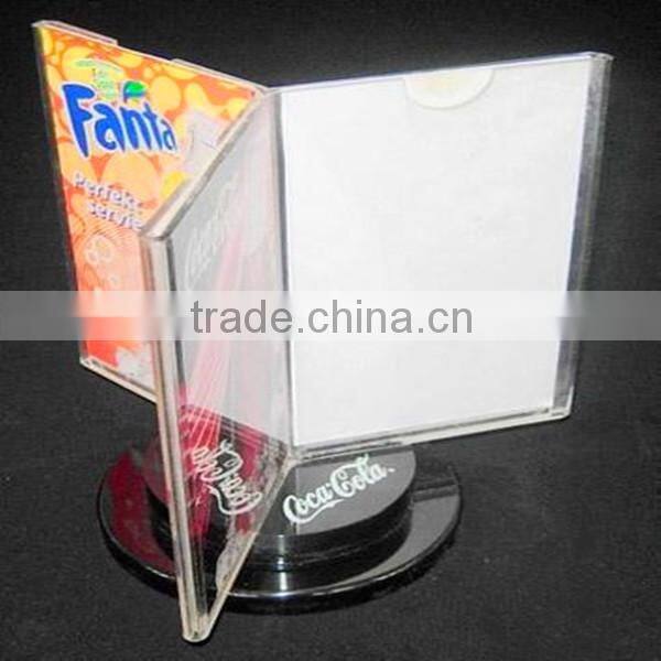 Acrylic material acrylic brochure holder with rotating base