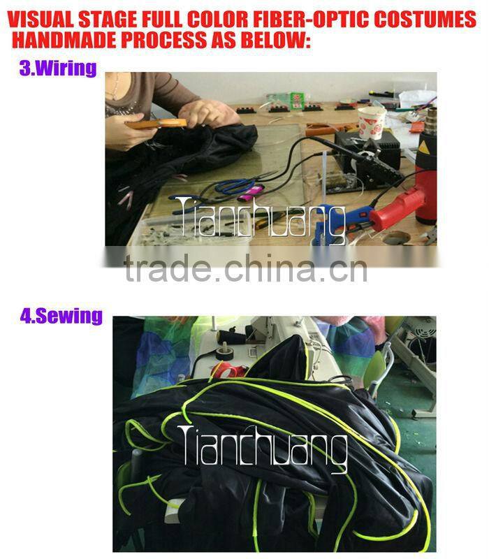 DMX 512 controlled wireless fiber optic dress,full color light up ballet wear,light up tutu dress