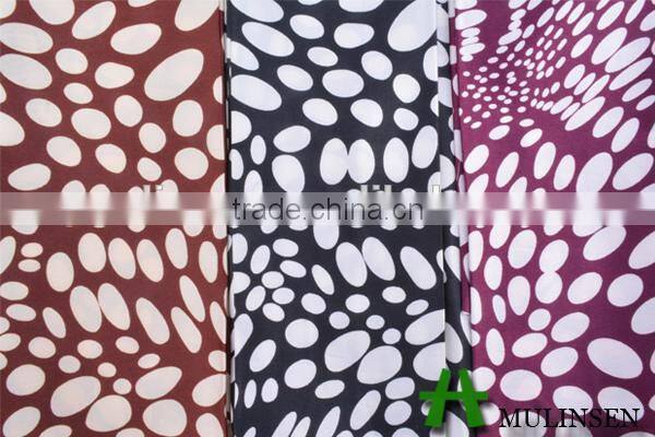Mulinsen textile 50D*50D print twist cheap stretch polyest satin fabric