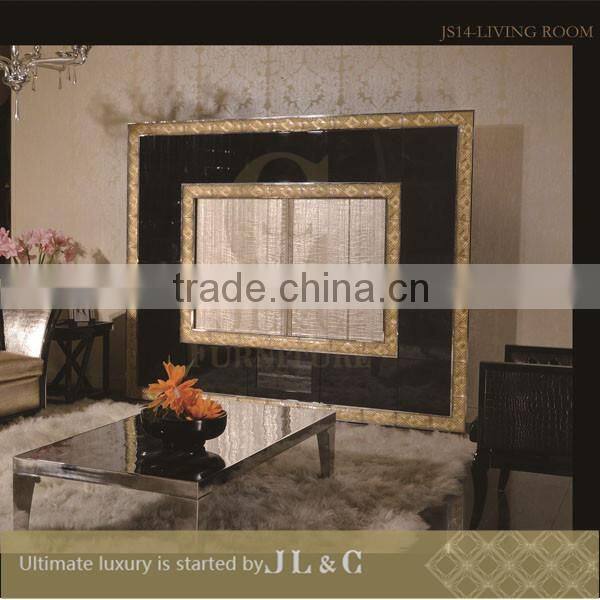 2014 dark tv cabinet with oxhide leather, JH14-06 from china supplier-JL&C Furniture
