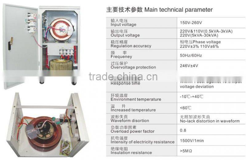 Hot 1500VA AC 220V Single Phase AVR Voltage Stabilizer Regulator for Home Made in Yueqing