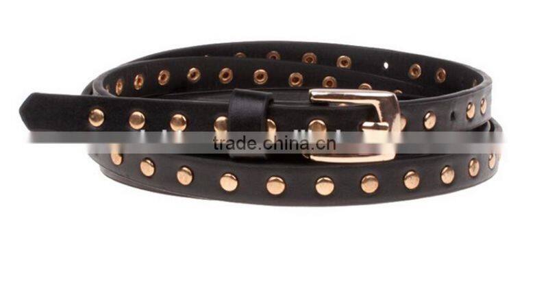 European and Ameraica punk style ladies' and women's fahsion black extra long double-circle wearing viret slim waist belt f