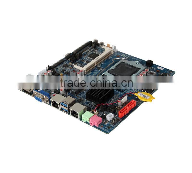 H81 LGA1150 lvds DC 12v dual LAN thin mini itx motherboard with 6com SIM card