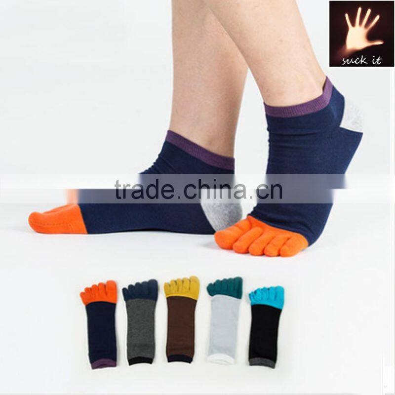 Wholesale winter warm five toe socks coral fleece 5 toe socks new technique seamless print organic cotton socks men toe socks