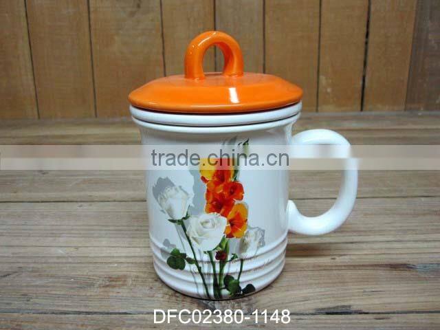 chinese ink decal ceramic condiment canisters