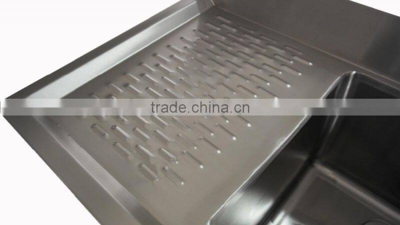 NSF Approval Stainless Steel TwoTubs Bar Sink with 3" Backsplash