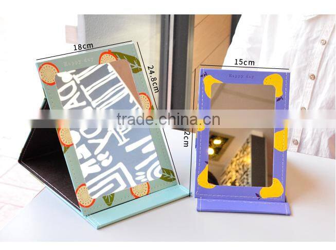 Luxury promotion gift Satin mini standing mirror emboidery LOGO