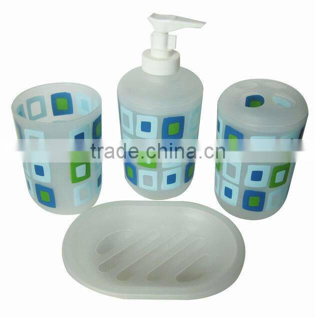 elegant 4pcs plastic bathroom set