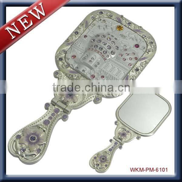 cute and fashion thin metal makeup mirror