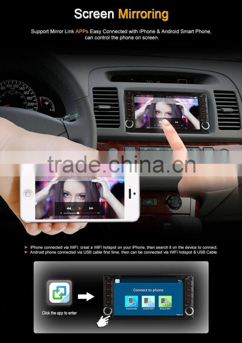 Wholesale price quad core Android 4.4 for toyota car stereo built in wifi