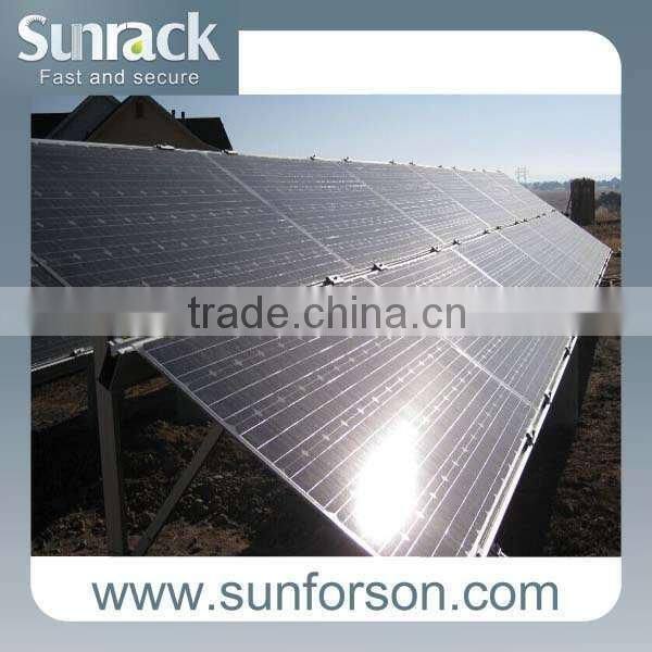 Thin film panel/frameless panel aluminum clamp