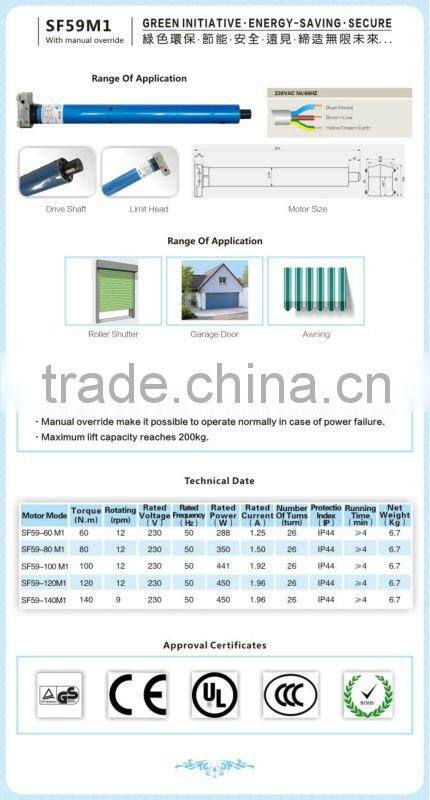 Tubular motor 59 mm Manual