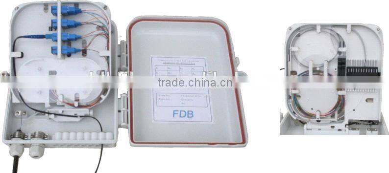 2/4 port Ftth indoor fiber box, optical fiber terminal box with sc fiber adaptor and sc fiber pigtail