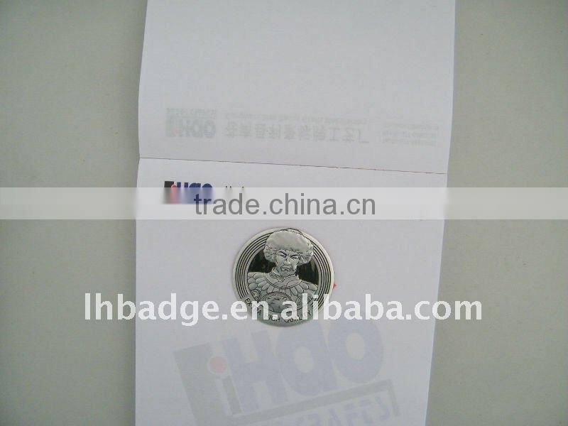 Aluminum emobssed label, metal adhesive label, custom sticker