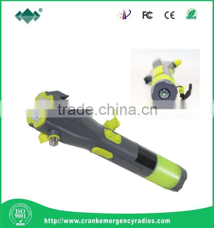 Multi-functional 6 in1 Car Safety Hammer with LED Flashlight for Emergency