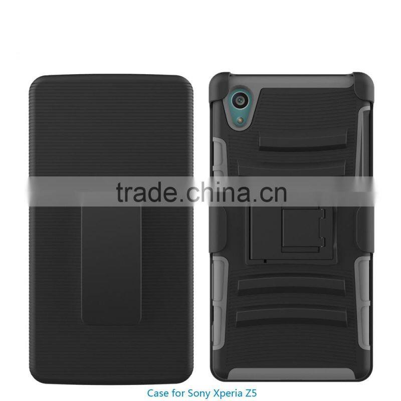 new china products for sale 3 in 1 PC silicone belt clip hard case for sony xperia z5 back case cover china suppliers