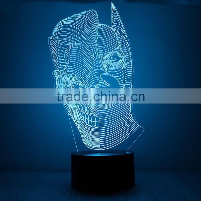 Double Faced Man 3D Night Light Creative Christmas Gift Led Night Light Vision 3D Night Light