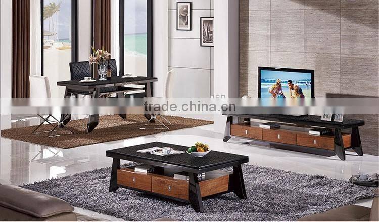 Luxury marble top home living room furniture units in metal design