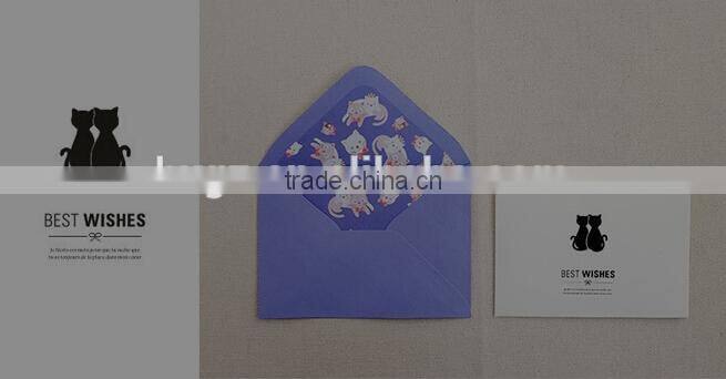 2016 high quality professional OEM customized delicate greeting card with envelope