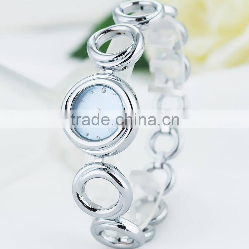 Hot selling product fashion bracelet coin size dial delicate bracelet watch ladies