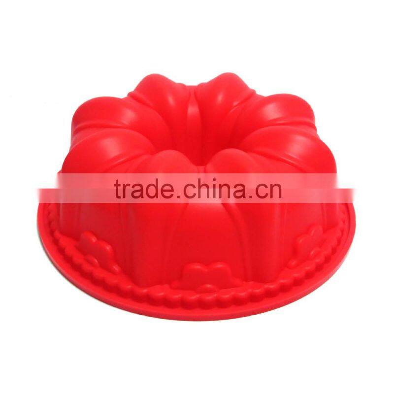 FDA food grade microwave safe non stick big deep fluted bundt pumpkin bpa free large round silicone flan cake mould