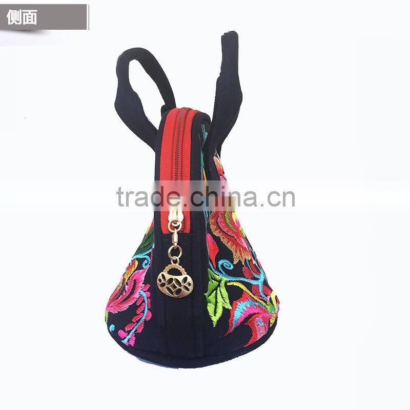 Luckybags new design embroidery handbag women handbags flower hand embroidery flower designs